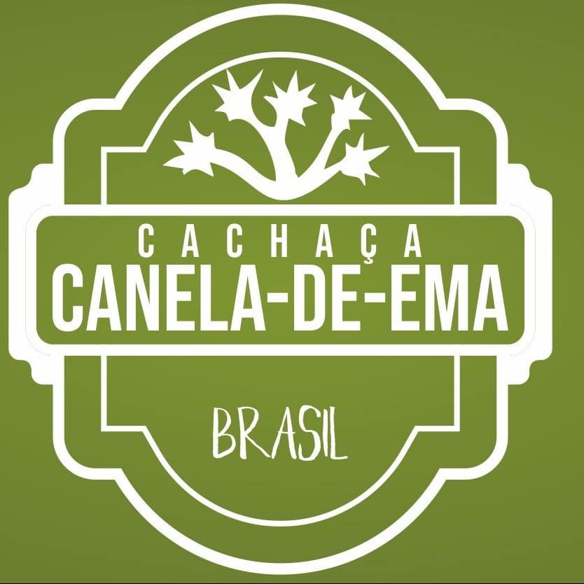 Logomarca cachaça canela de ema com alusão ao cerrado